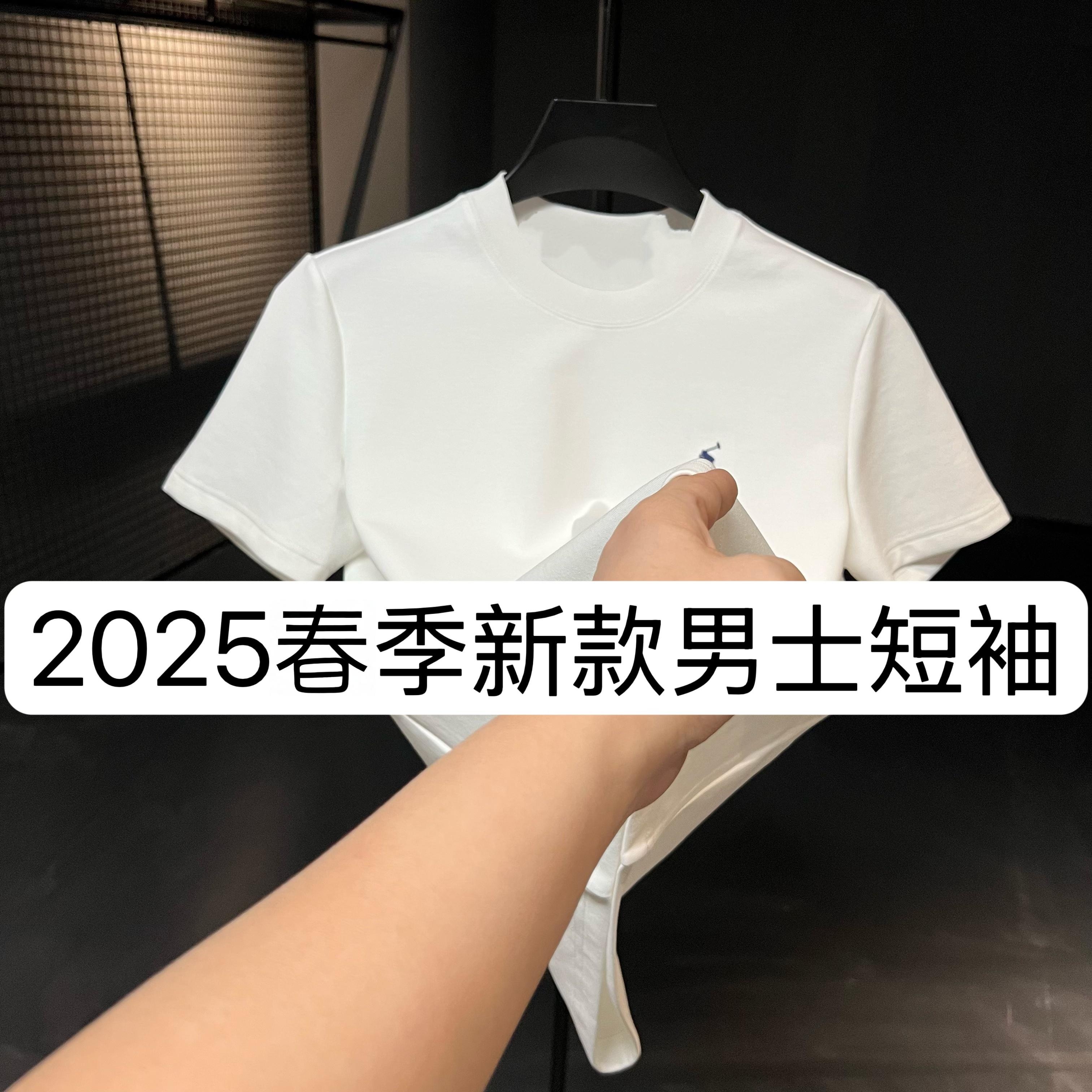 【RY】66992-春季新款男士休闲百搭上衣修身圆领打底半袖 3-5B