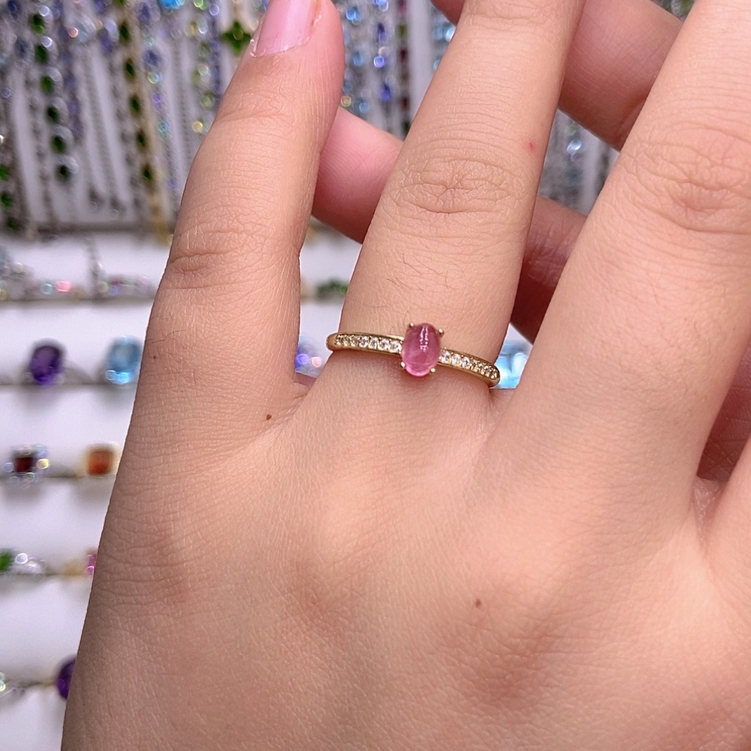 碧玺戒指银S925镶嵌