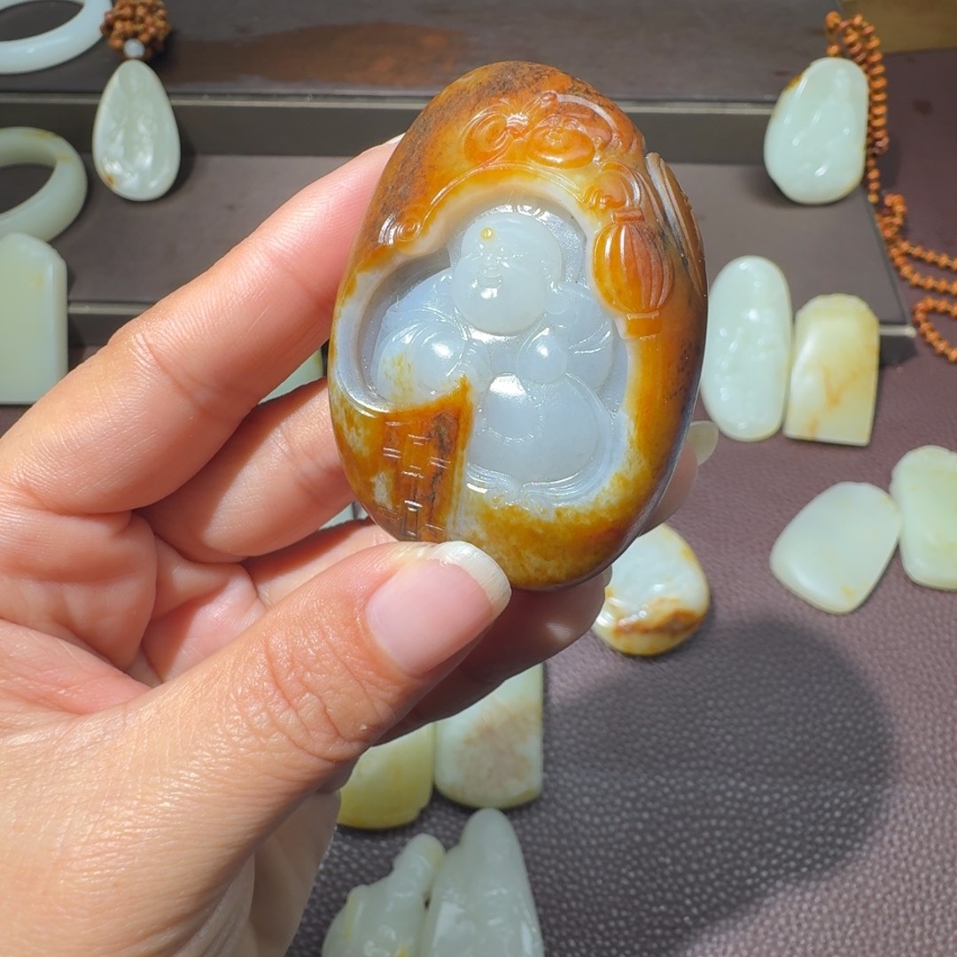 和田玉未镶嵌吊坠(不含链)