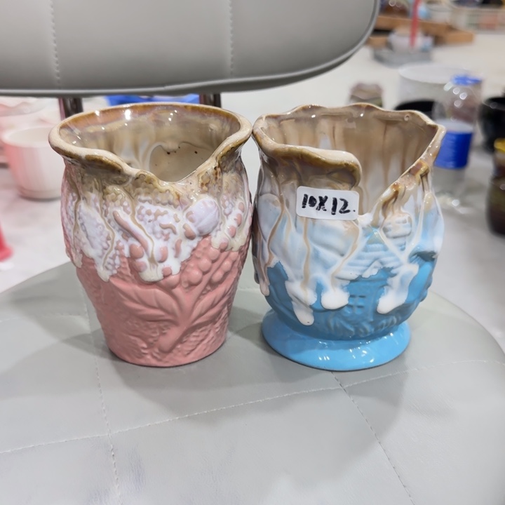 凑9块包邮，有孔，陶瓷花盆