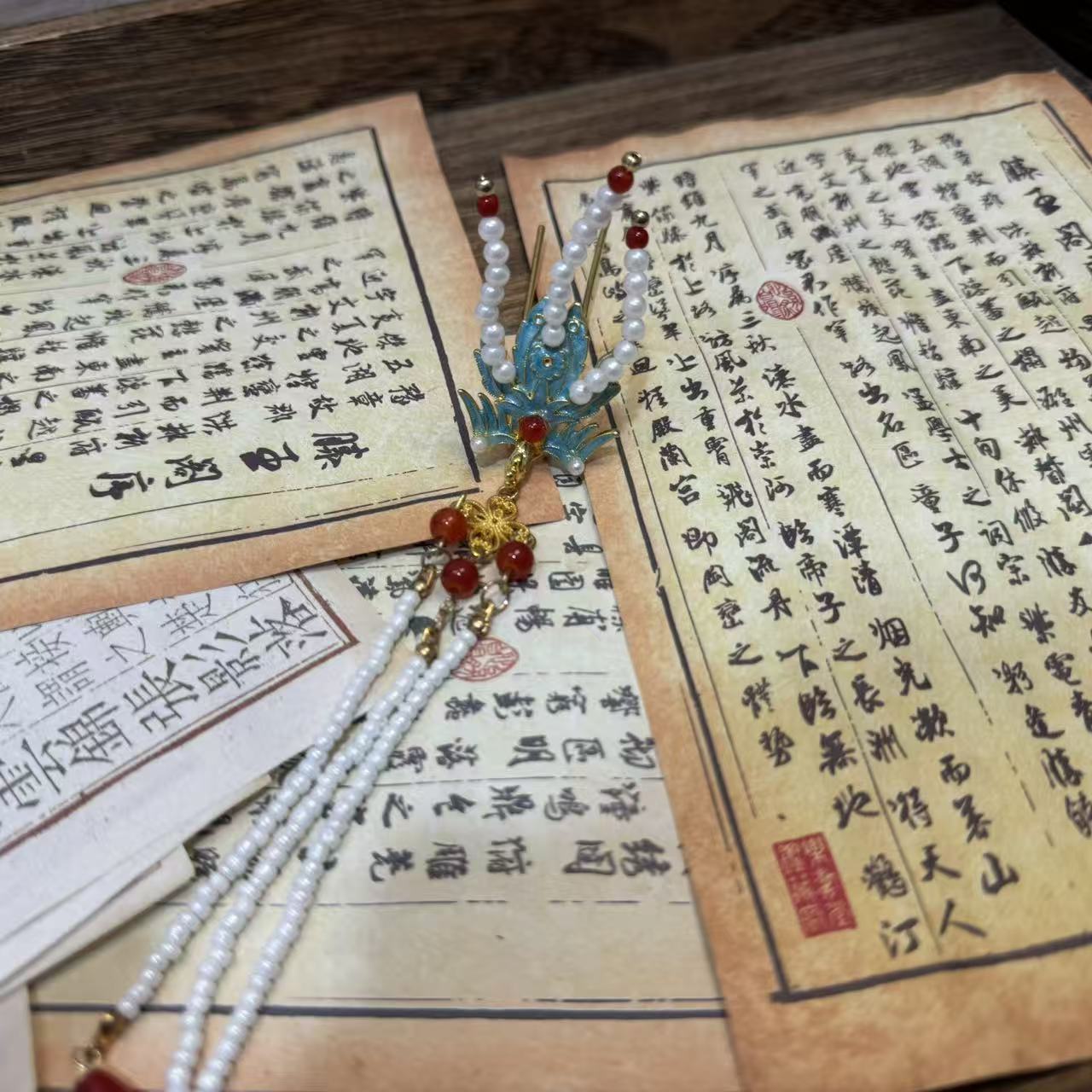 烧蓝小侧凤。前尘梦古风汉服配饰