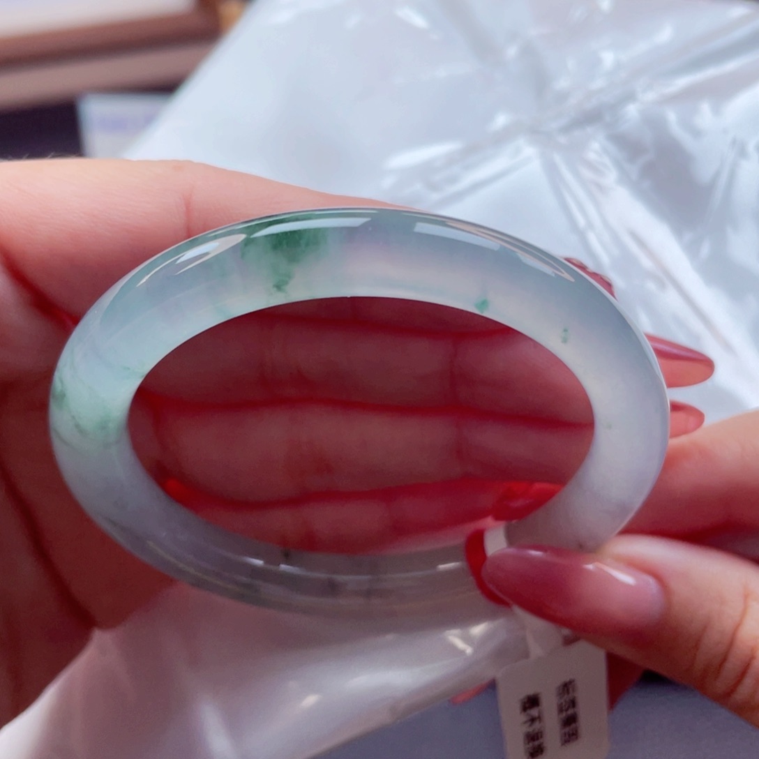翡翠手镯未镶嵌5152圈9927玻璃钢飘花无纹裂