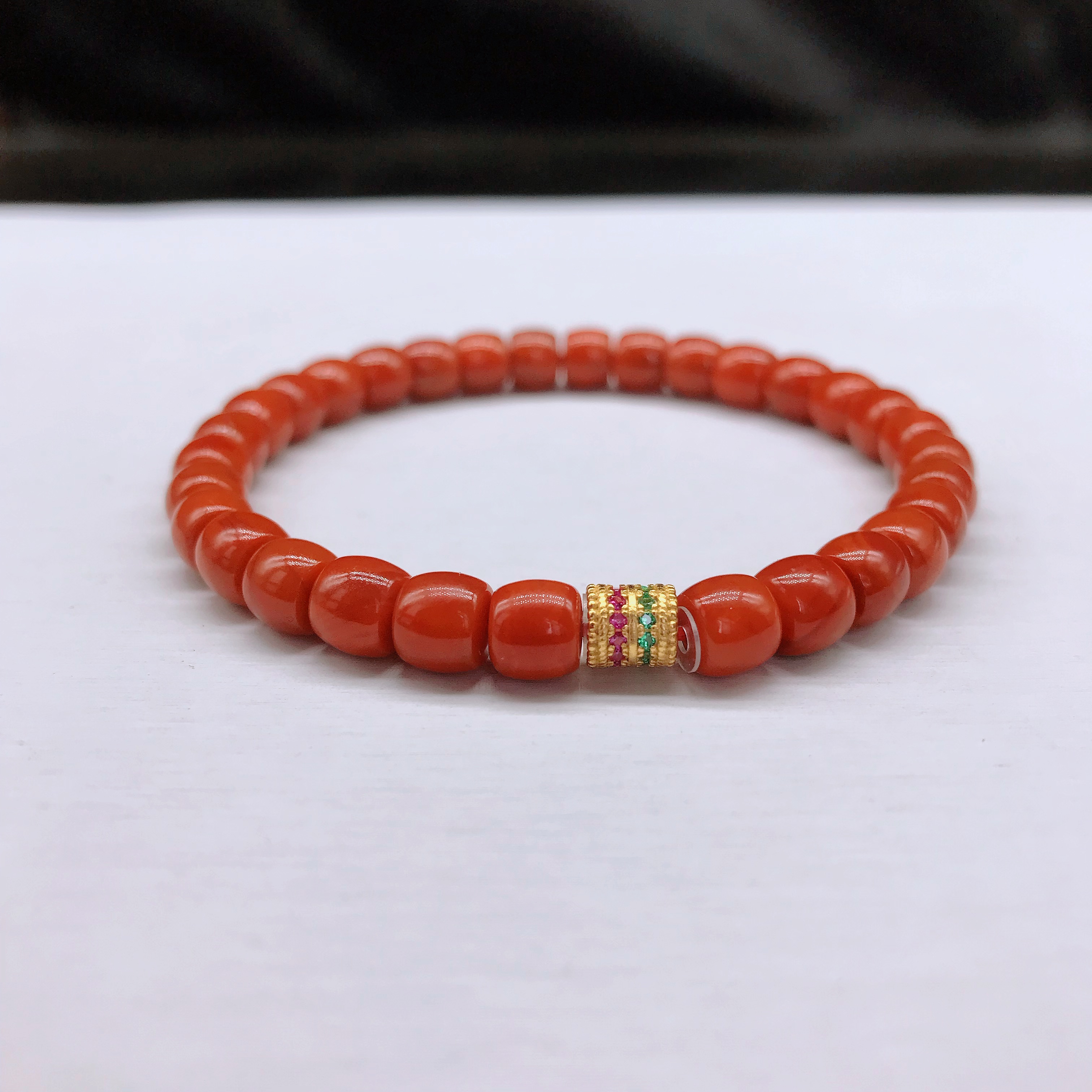 【小雪】南红四川瓦西货头精美直切DIY满色满肉百搭手串6mm