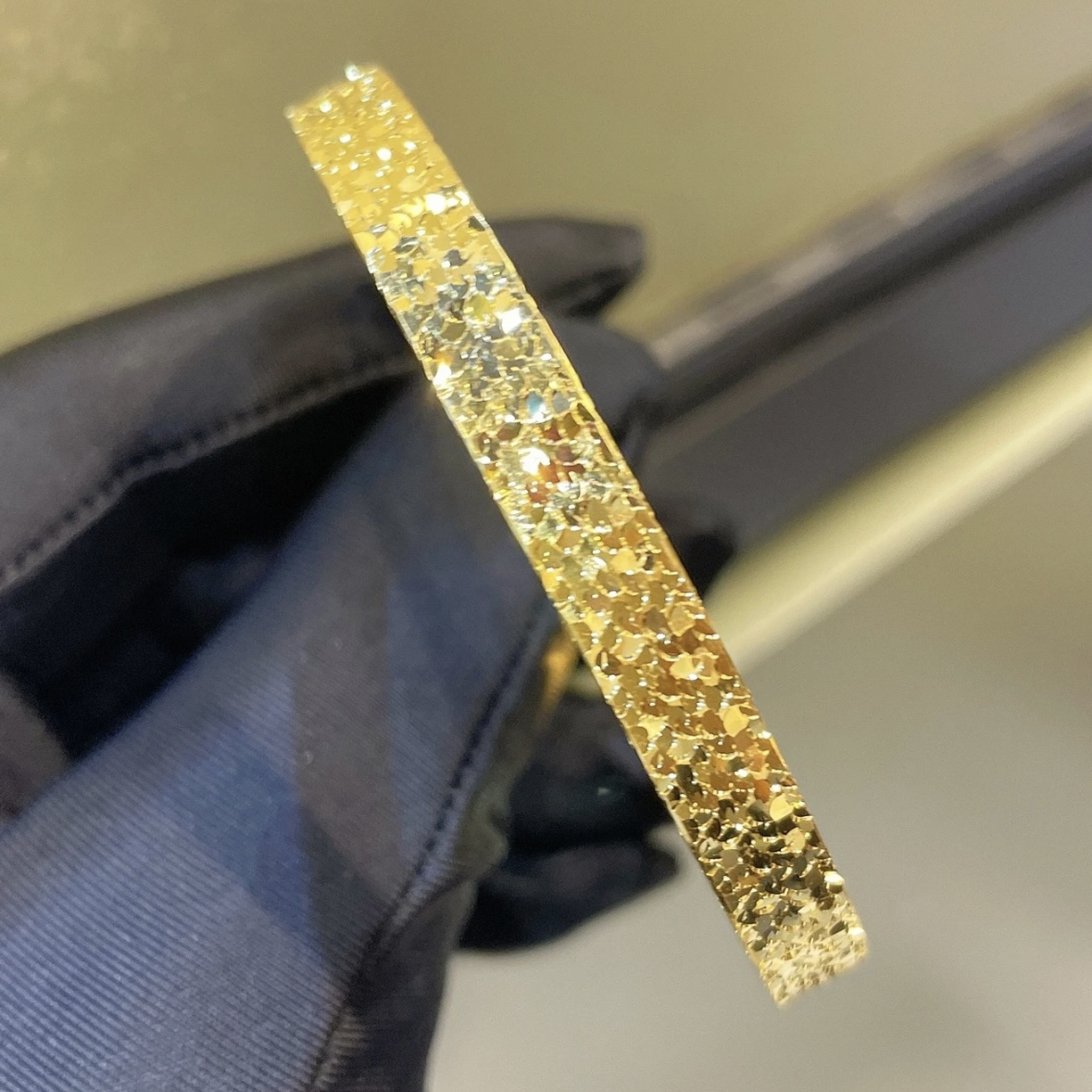 2- SZ【秀秀专享】足金999  高工5G三面碎冰冰手镯TTT