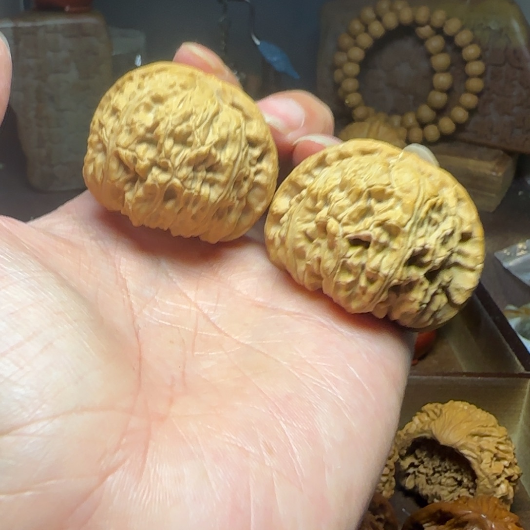 把件桃核白狮子（修尖）