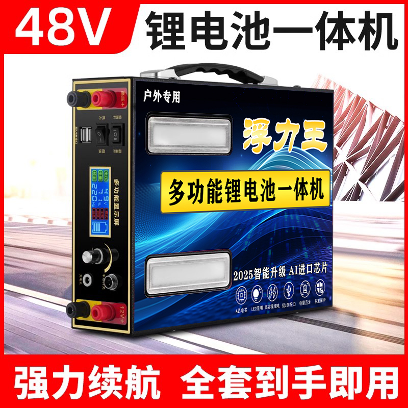 【升级款】新版2025升级便携大容量锂电池一体机户外锂电瓶升压套装