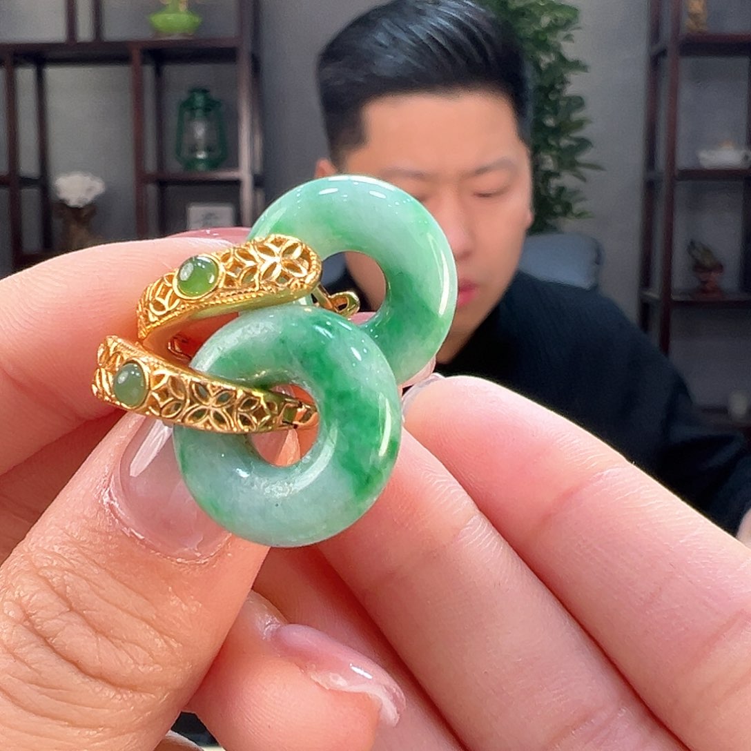 翡翠耳饰银S925镶嵌耳环31