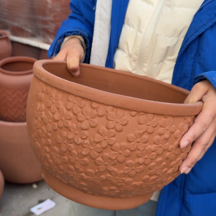 紫砂花盆口30高19宜兴紫砂粗糙正常