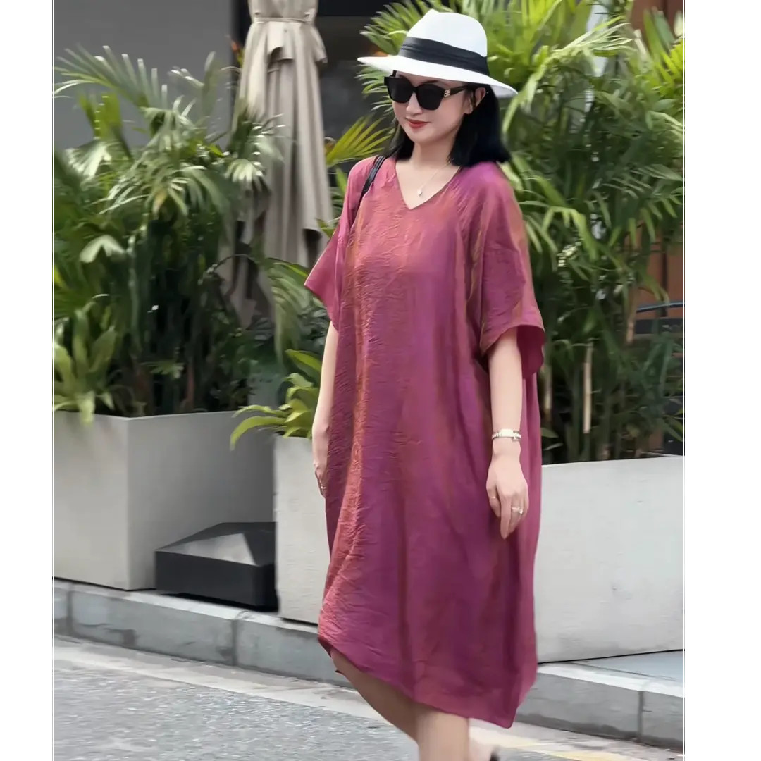 【夏日轻氧穿搭7060款】2025年巴瑟大码女装宽松显瘦百搭潮流连衣裙
