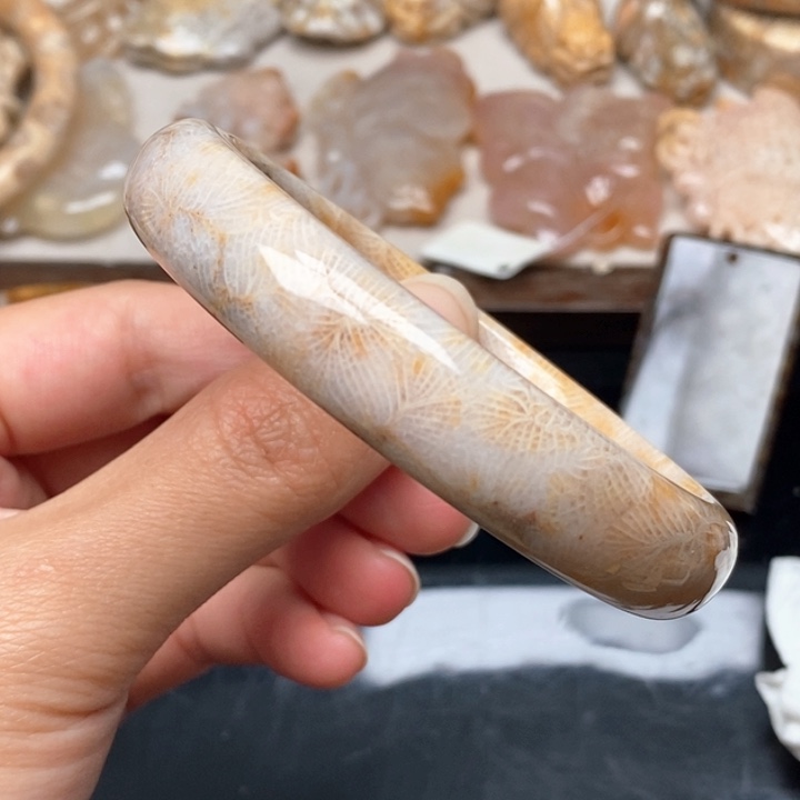 硅化珊瑚（珊瑚玉）手镯未镶嵌60