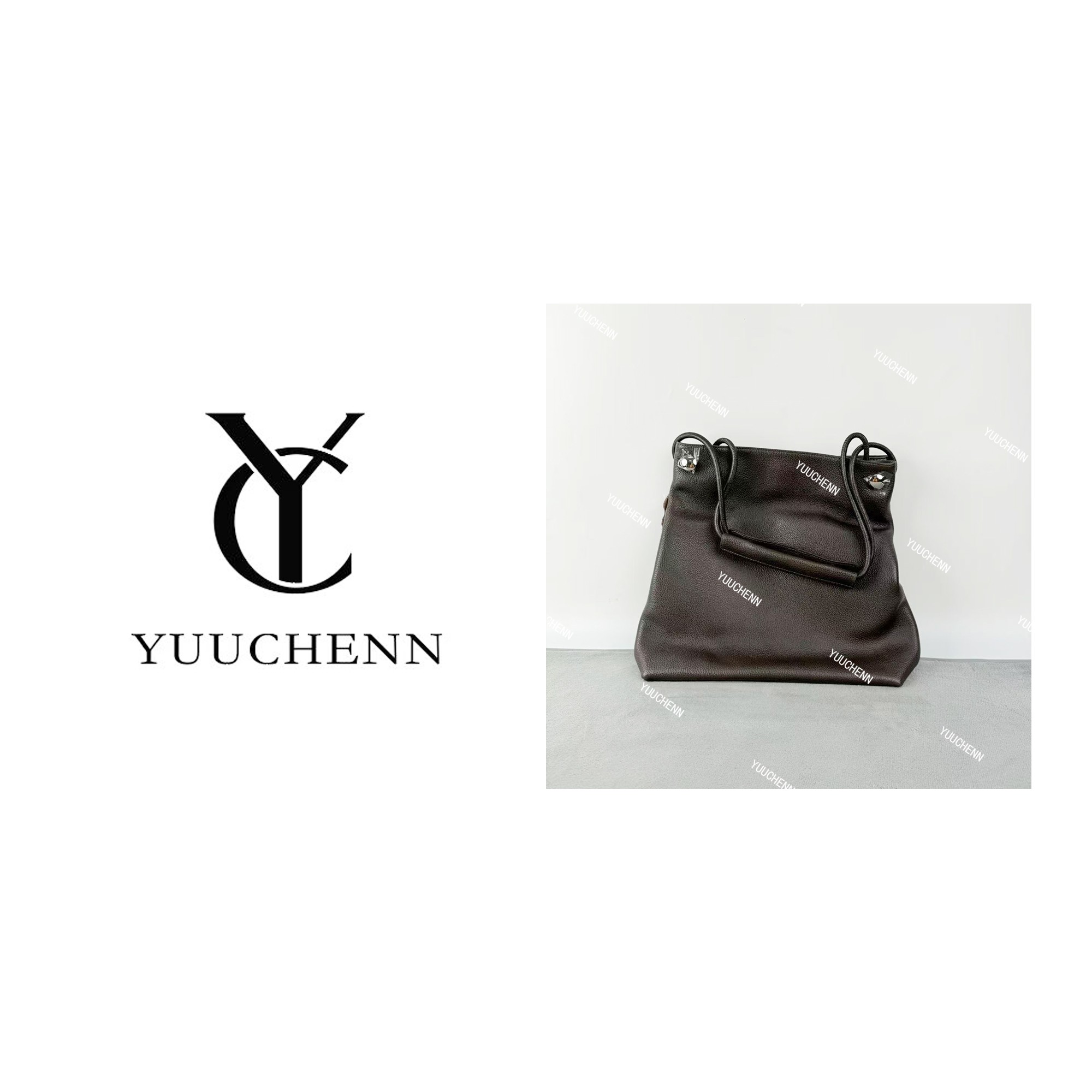 YUUCHENN【pebble hobo】进口牛皮32cm原创设计高定真皮包 HH6463