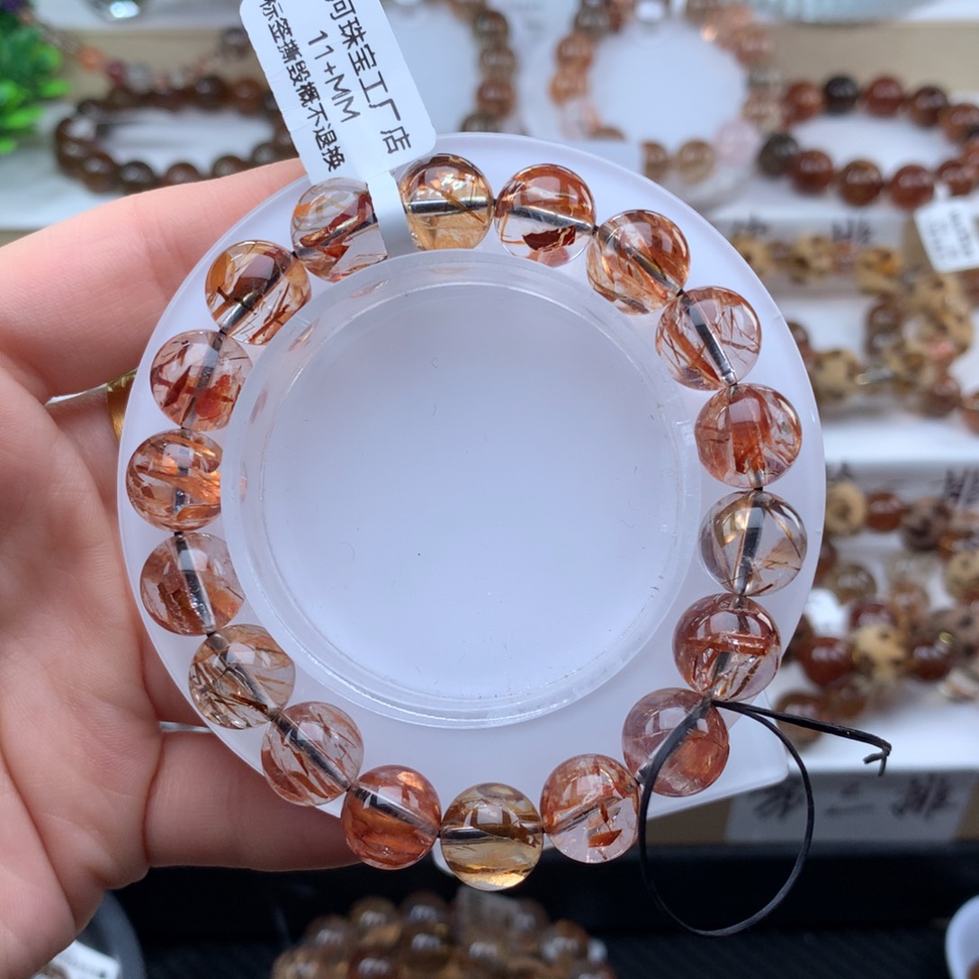 未镶嵌水晶手串黑金超七多样性发其一