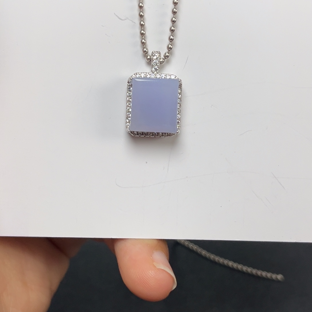 翡翠银S925镶嵌吊坠(不含链)