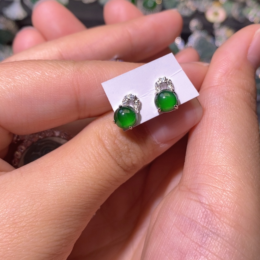 默***翡翠银S925镶嵌颈饰