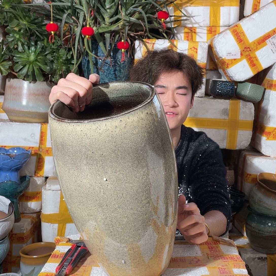 无铅玻璃宜兴紫砂花盆