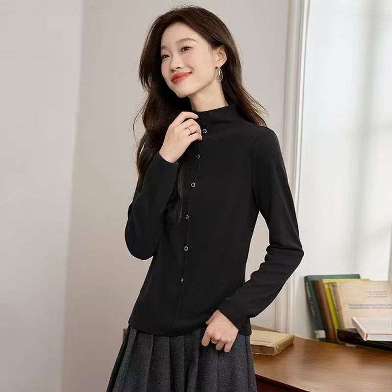 打底必备 亲肤显瘦修身百搭直扣款女生长袖-直扣款