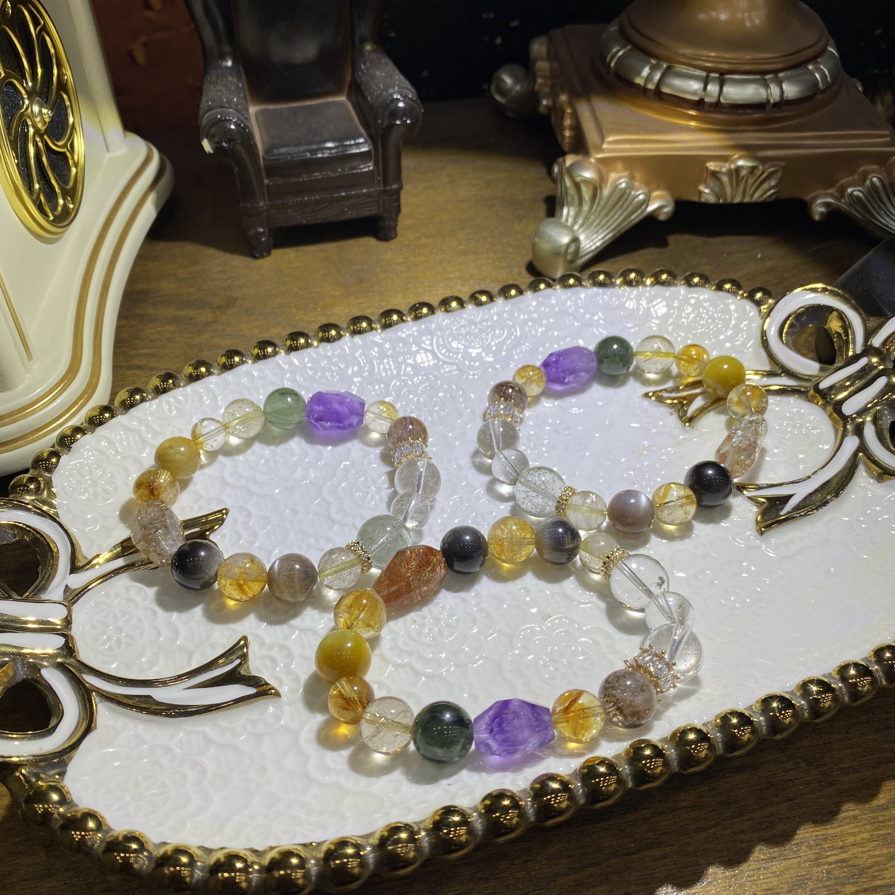 D291-高品质天然水晶多宝手串设计款单圈--多样性发其一