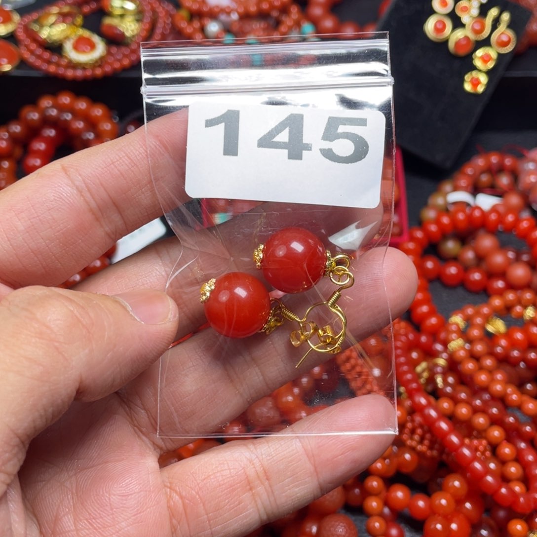 南红玛瑙耳坠合金用****6