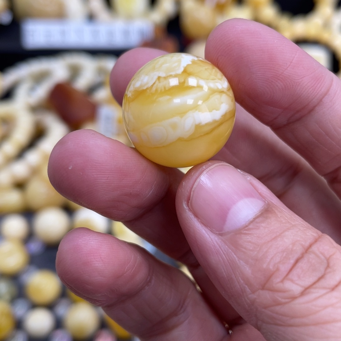 琥珀珠宝奇石未镶嵌20.7mm虎皮