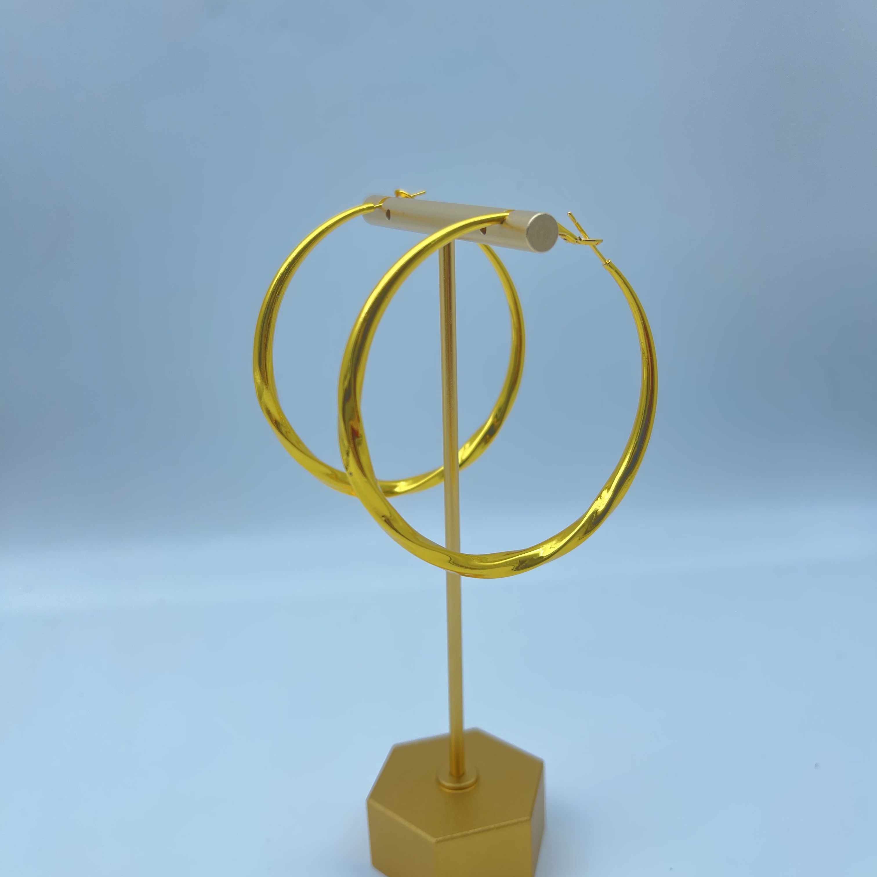 钛钢耳饰 金店同款加粗大耳圈5