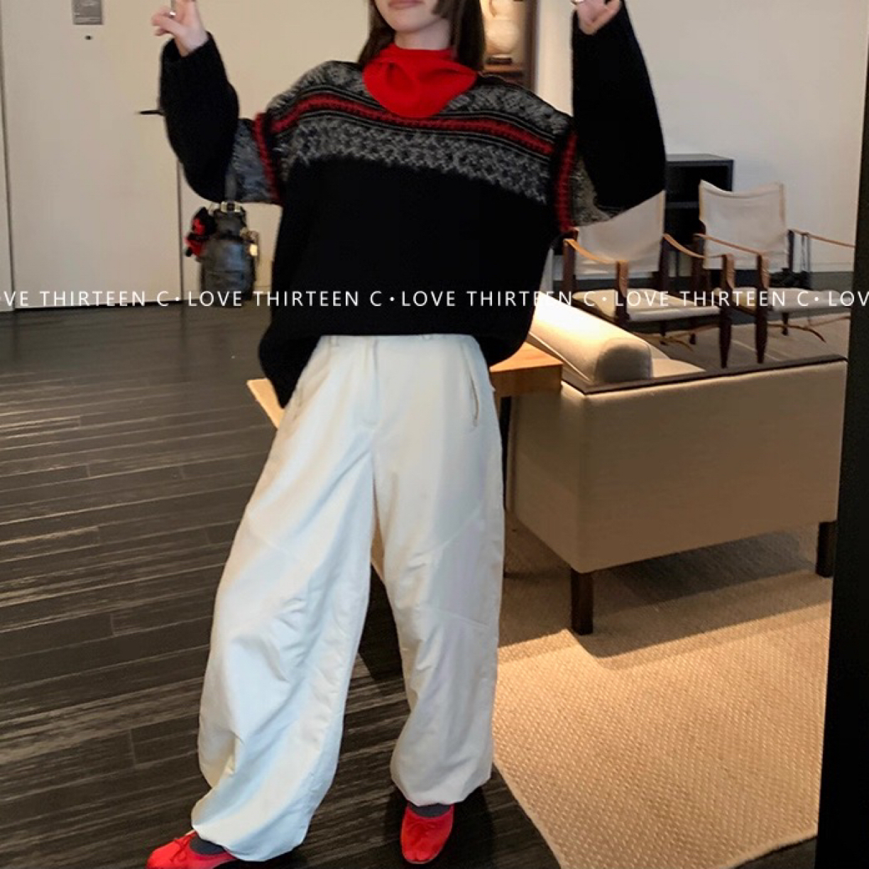 重工直筒加厚棉裤女冬季防风保暖美式抽绳运动休闲滑雪裤2132秋冬