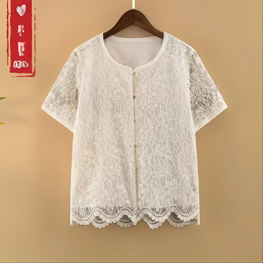 衬衫上衣蕾丝气质时尚夏季小衫重工
