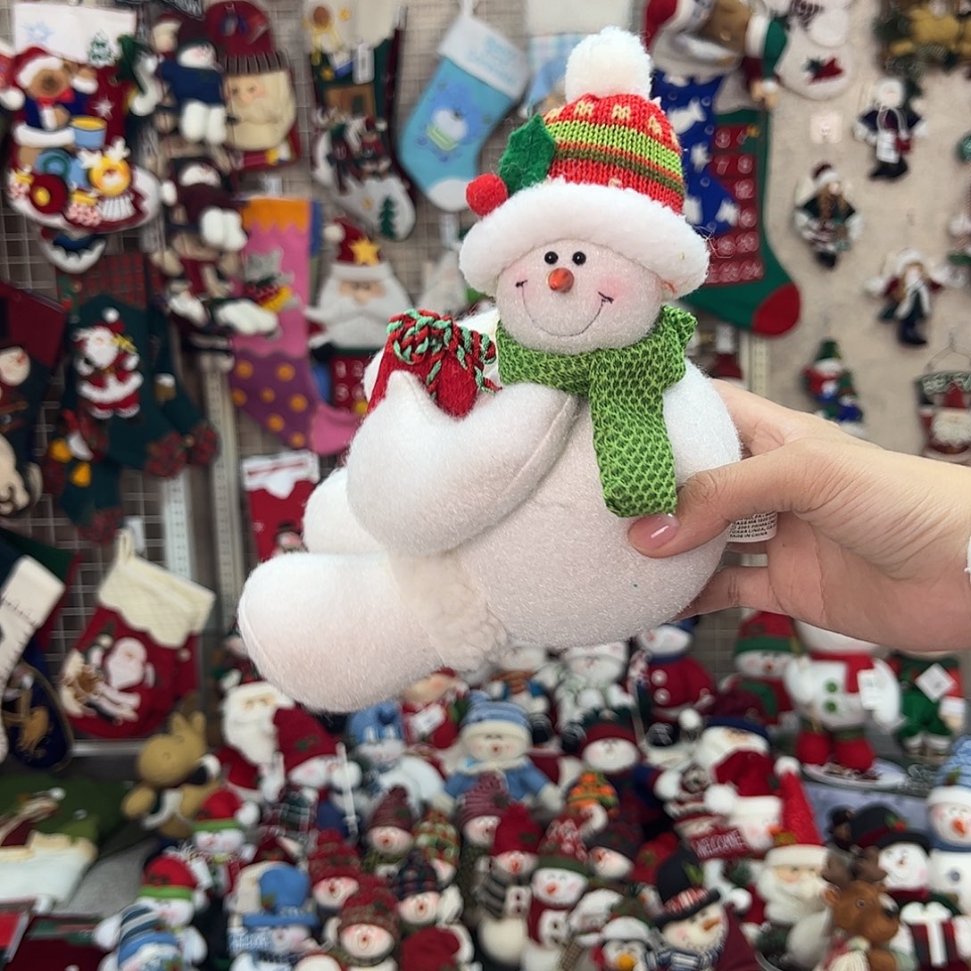 毛绒雪人抱礼物小号py清