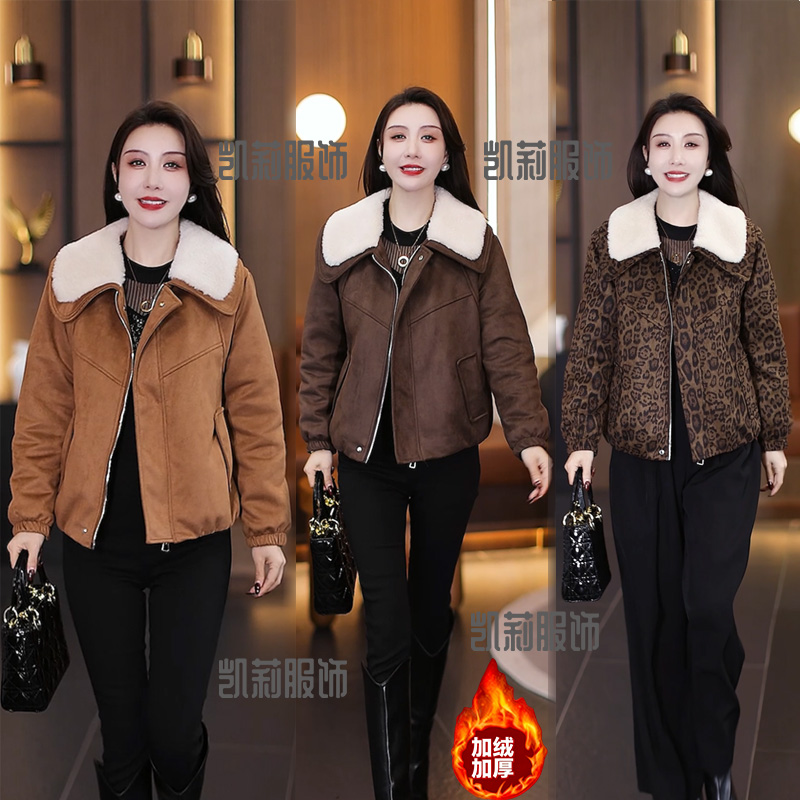 时尚加厚棉衣外套女冬季新款气质减龄小个子宽松百搭拼接毛领上衣