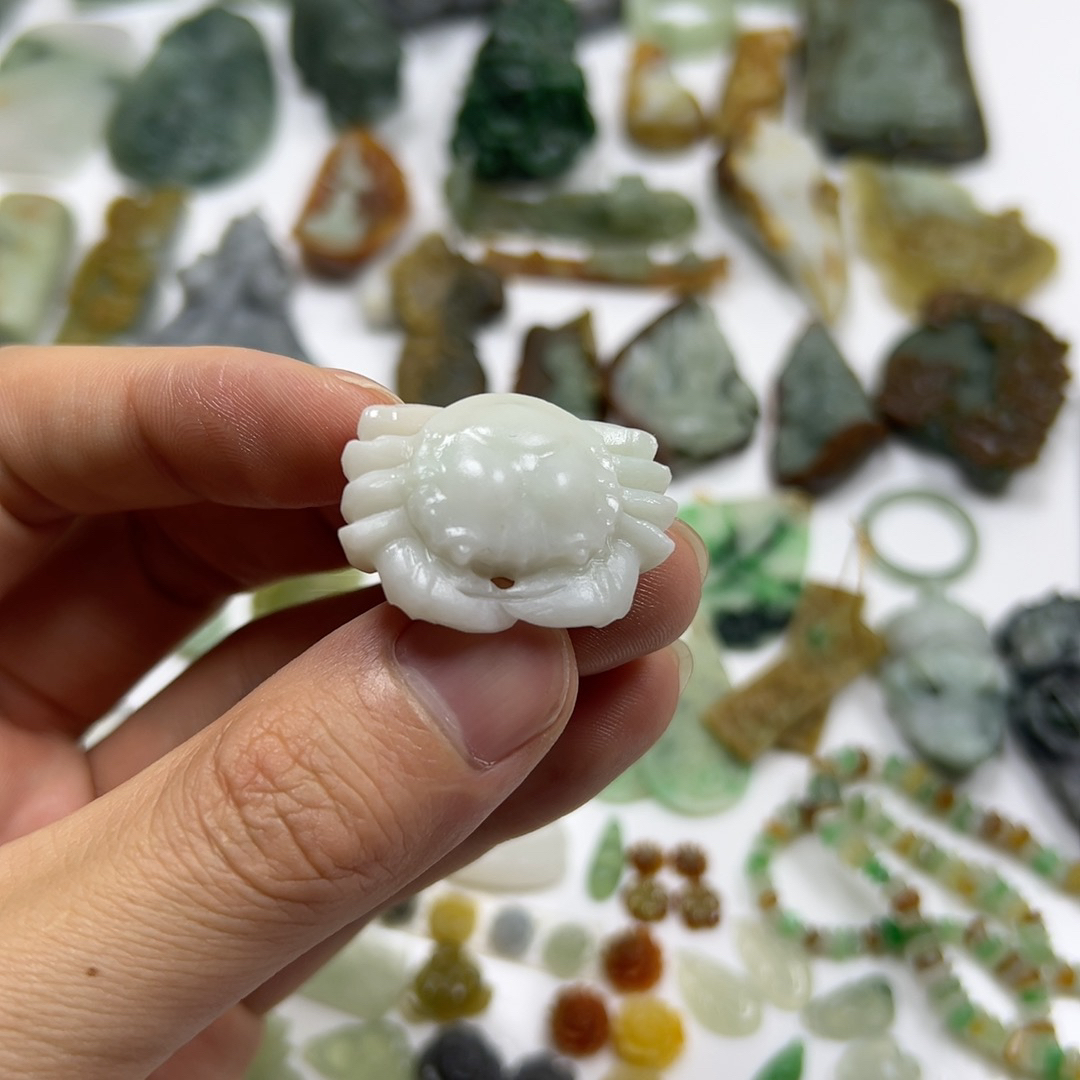 翡翠螃蟹 毛货包抛光