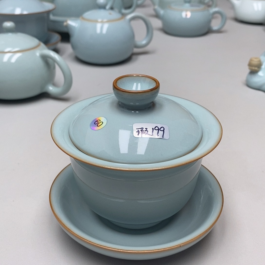 微瑕元宝盖碗60无礼盒