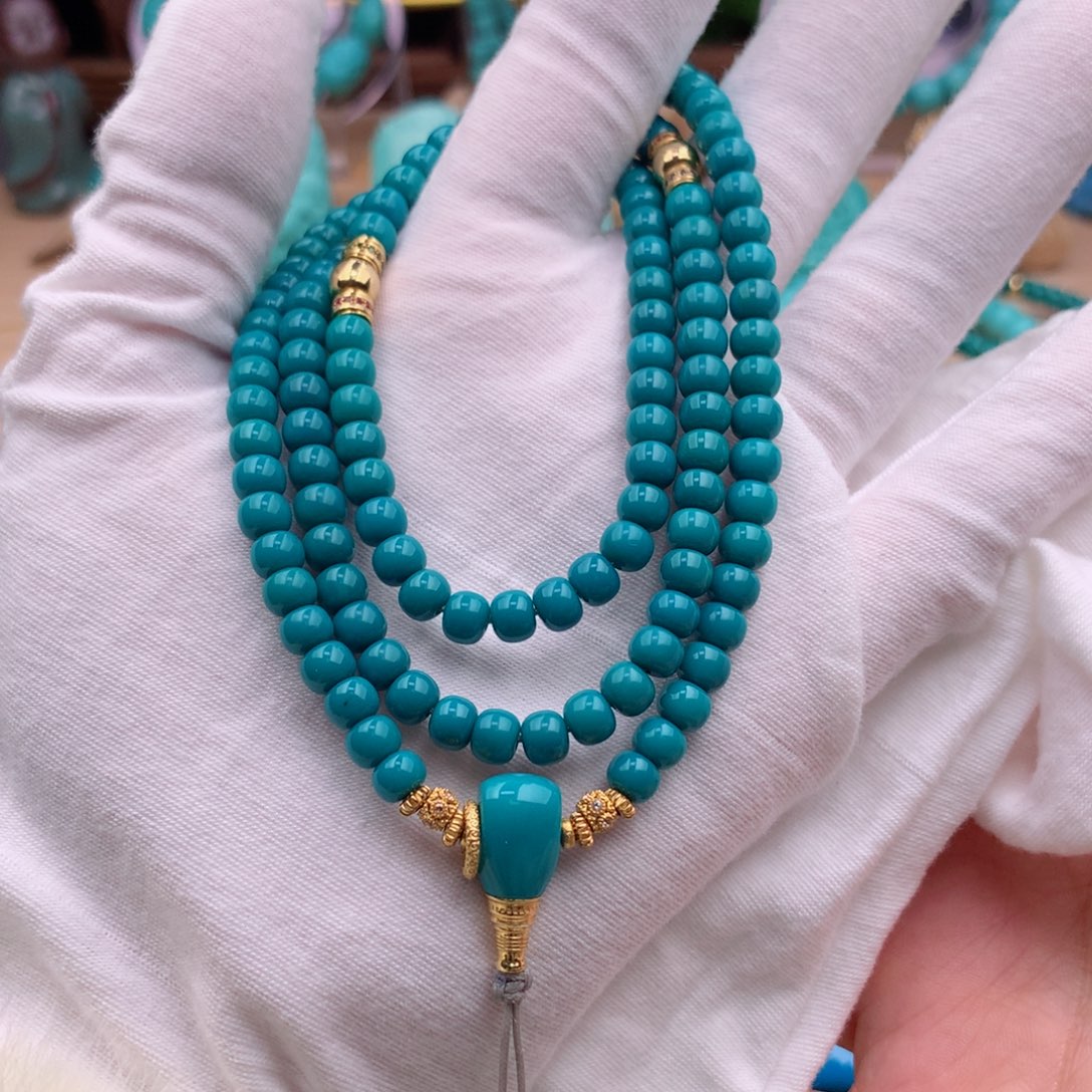 绿松石珠宝奇石18K金镶嵌