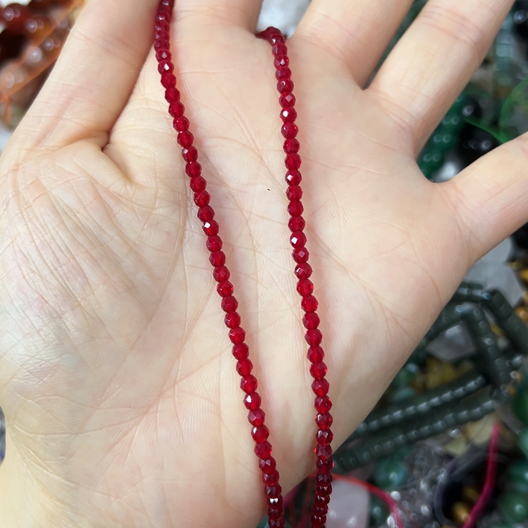 玛瑙/玉髓合金珠宝半成品，卡3切面红玛瑙一条