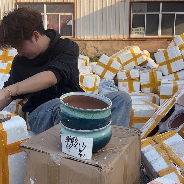 紫砂花盆宜兴紫砂粗陶花盆20/13