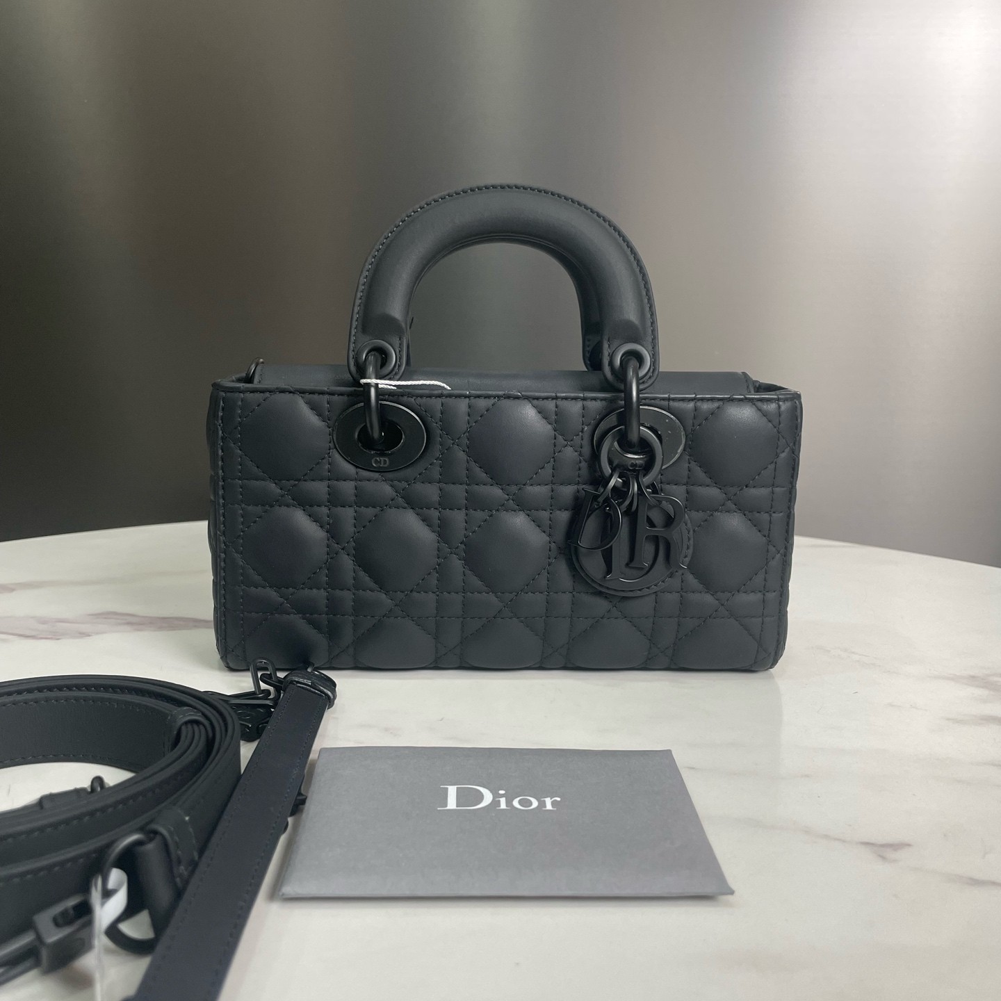 95新 DIOR/迪奥 小号黑色哑光横版戴妃，单肩斜挎16262828