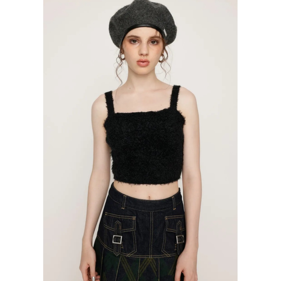 【MonTendre】 秋季新款 S 辣妹时尚修身无袖打底吊带背心