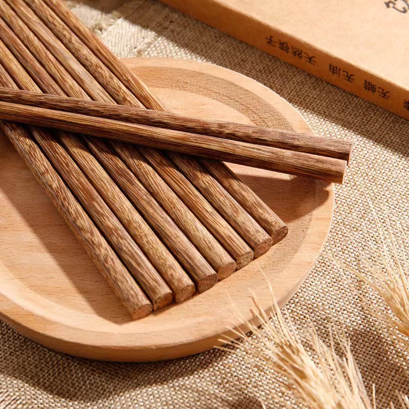 家用中式鸡翅木筷子无漆无蜡家庭实惠装（10双）