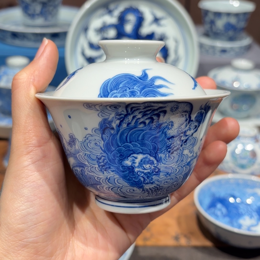 瓷片手工手绘陶瓷茶具