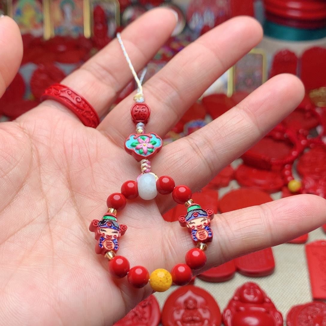 天然辰砂工艺品朱砂手机坠