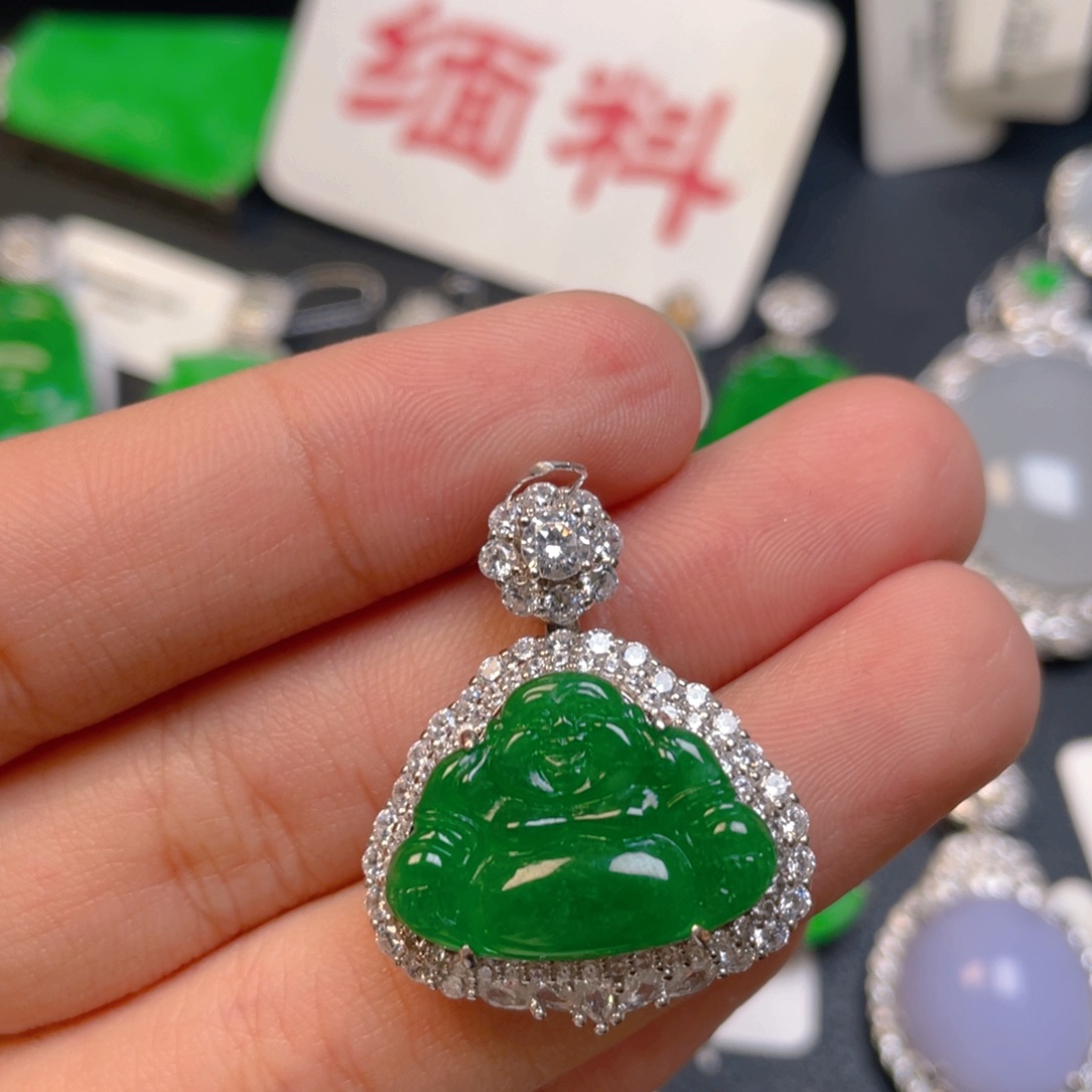 翡翠银S925镶嵌颈饰