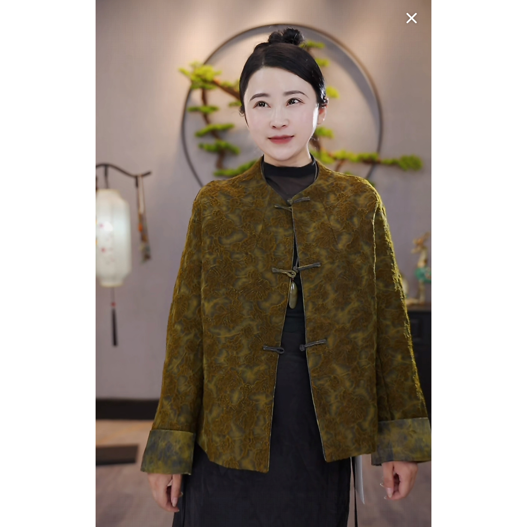 【千奈莉 棉服】柞蚕丝姜末染中国风重磅蚕丝棉外套YJ275