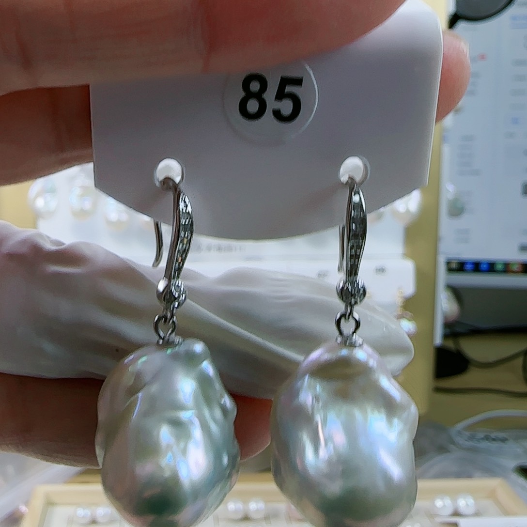 淡水珍珠耳坠（特价有瑕）银S925镶嵌