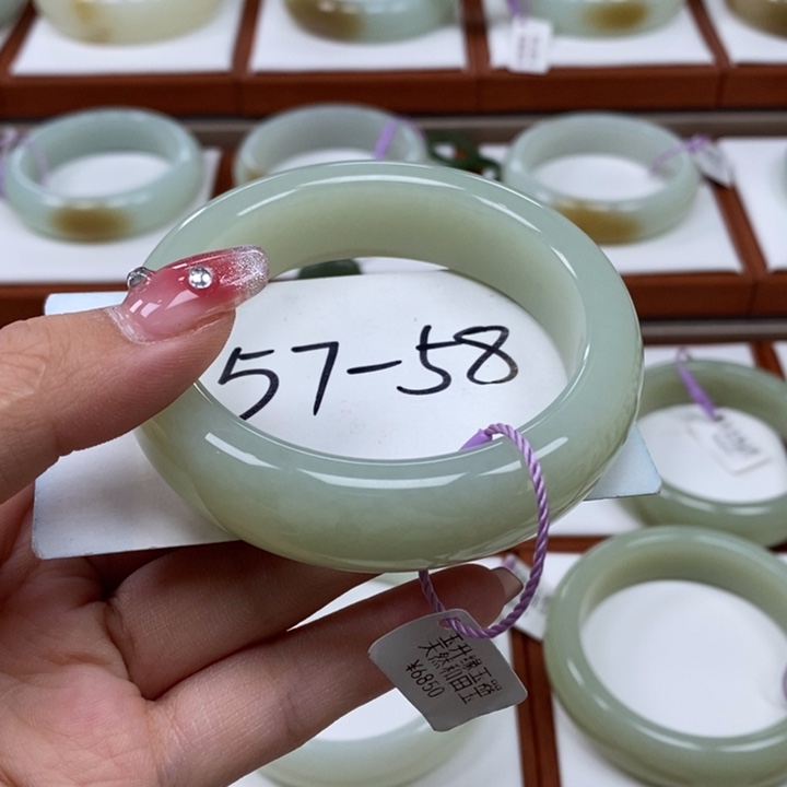 和田玉手镯银S925镶嵌