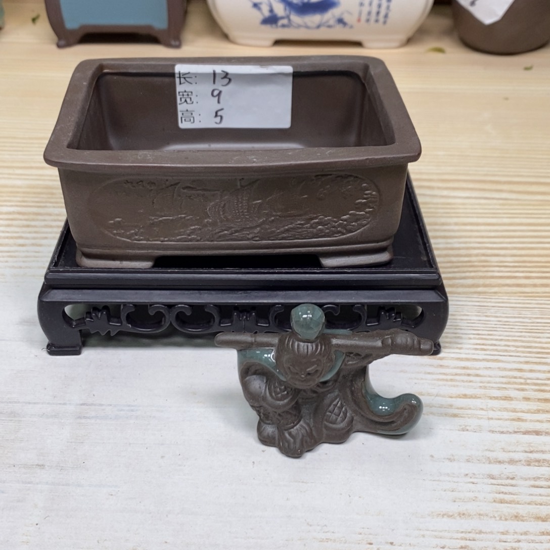 紫砂陶瓷花盆浮力