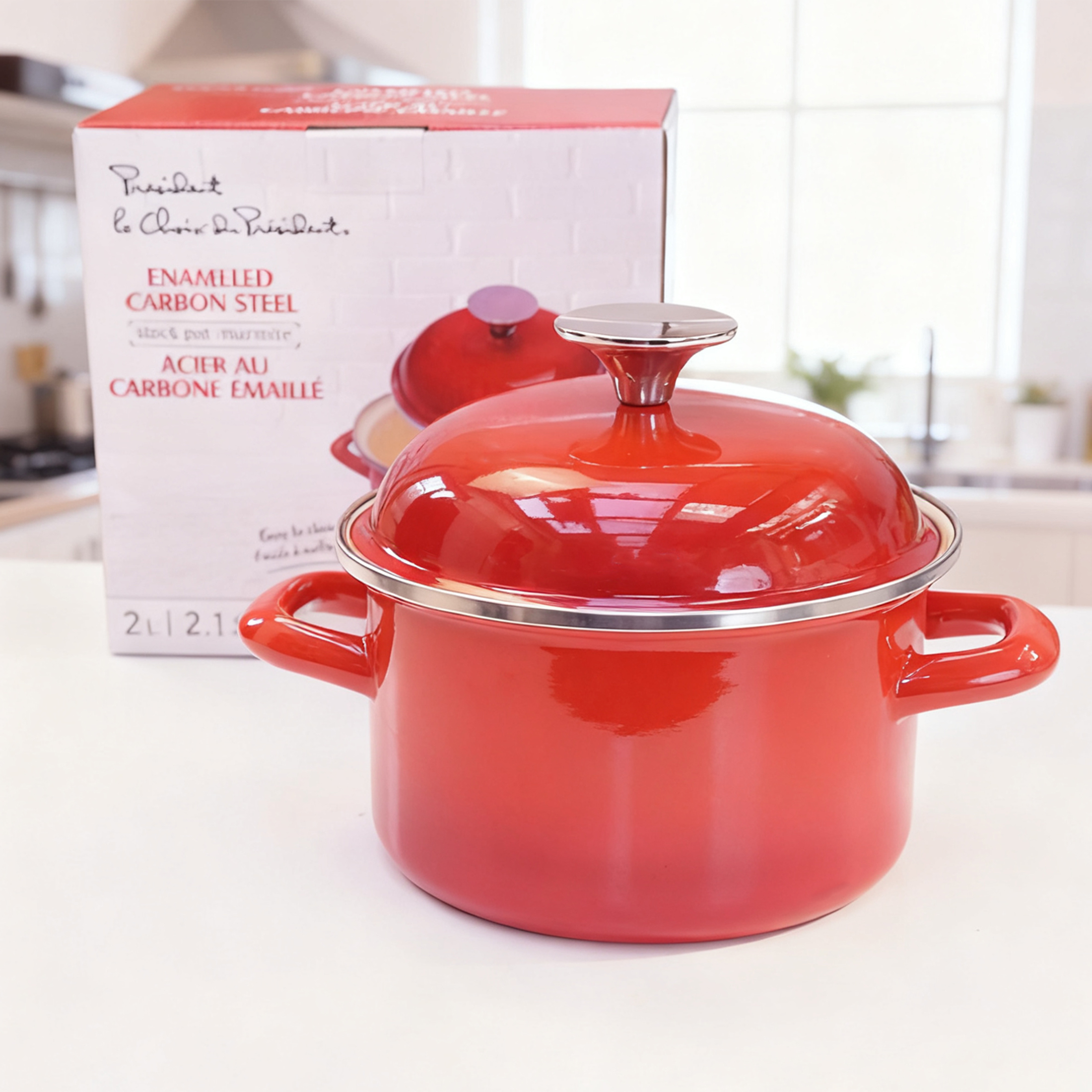 加拿大P.C.总统choice 珐琅2升无涂层炖煮锅18cm加高搪瓷汤锅