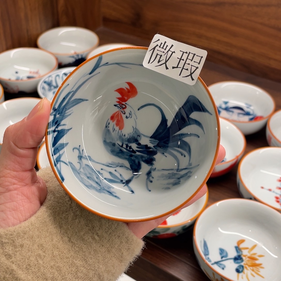 有瑕釉下彩纯手绘