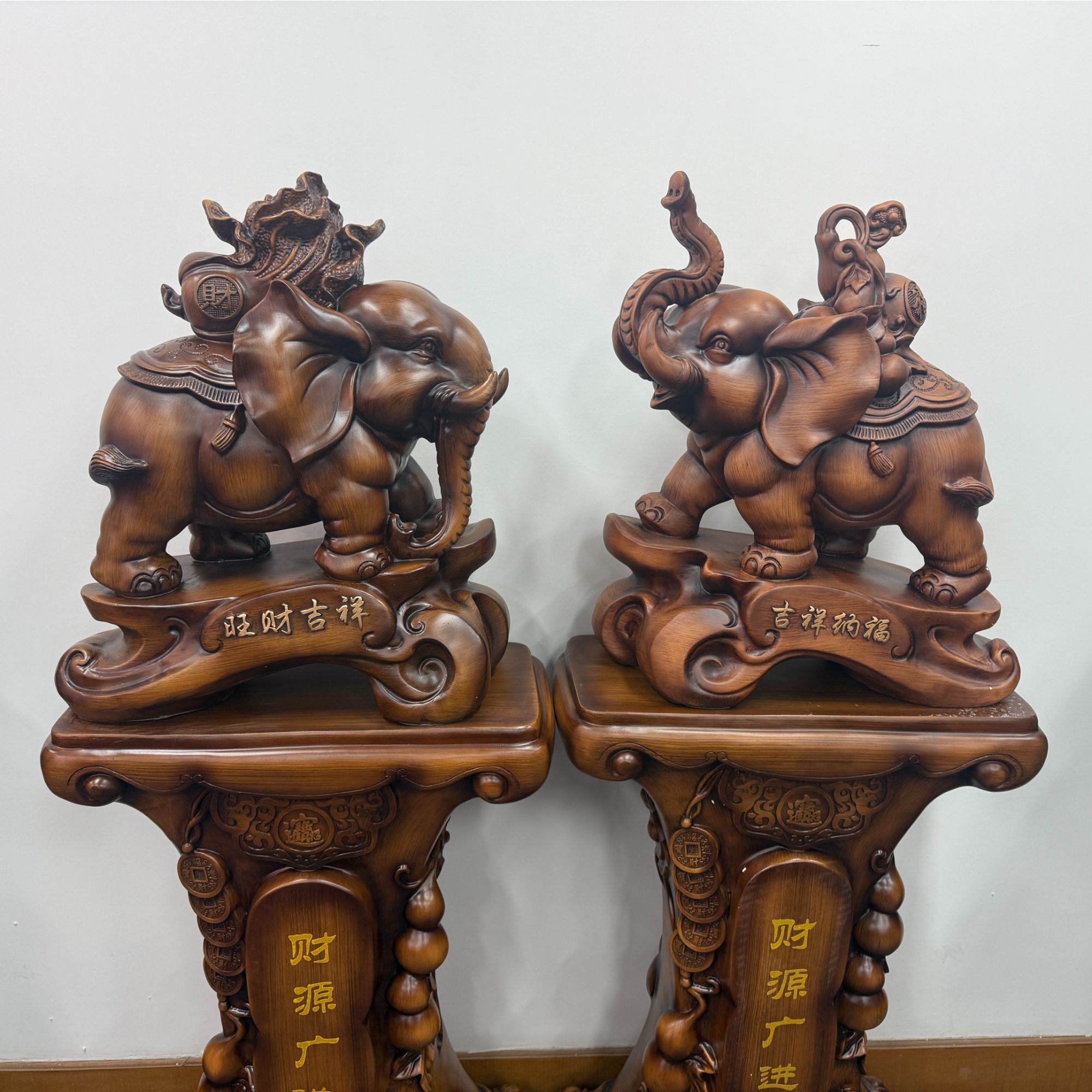 【大象一对】私人定制落地摆件店铺前台装饰公司开业送礼工艺品摆件