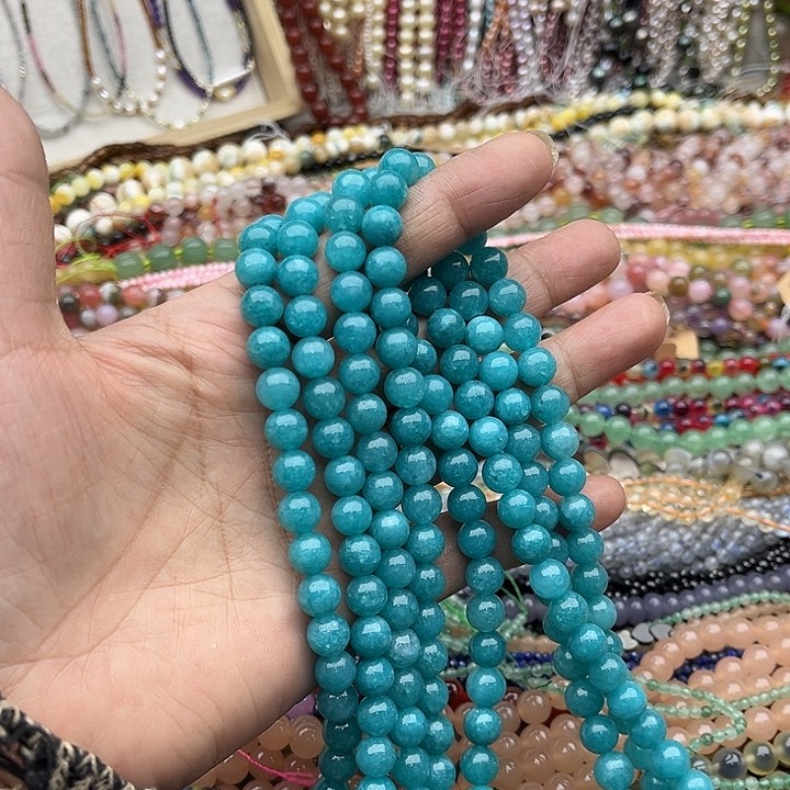 玛瑙/玉髓珠宝半成品未镶嵌一条8mm天河石