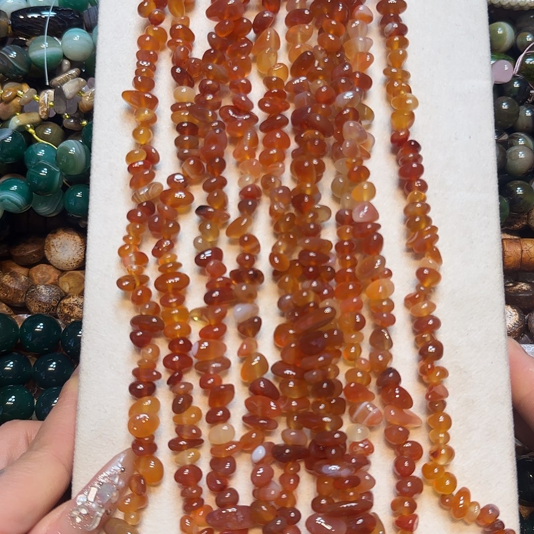 玛瑙/玉髓合金珠宝半成品溏心红玛瑙绕手4圈