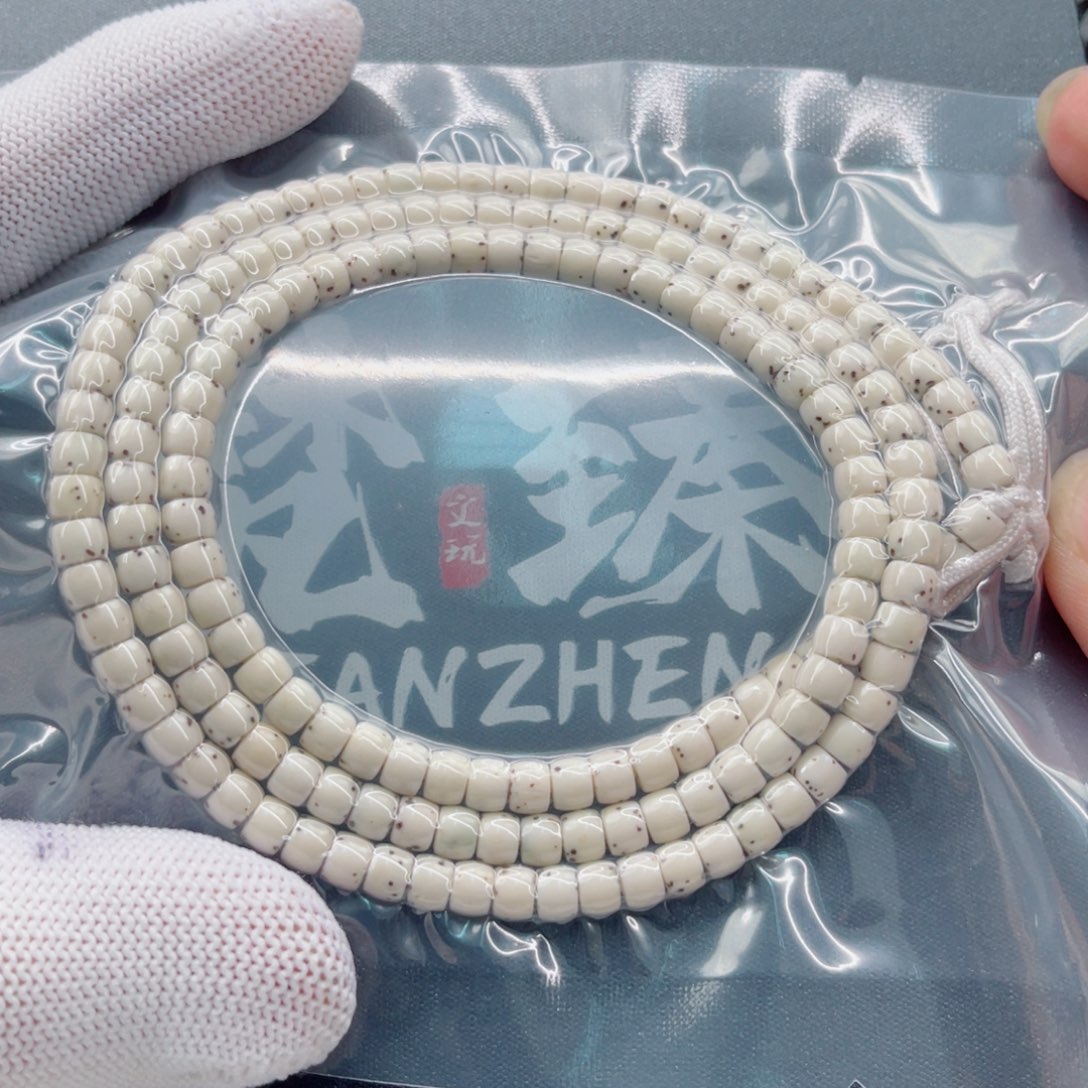 星月菩提手串石玉骨瓷白5×4长串同枝果精抛高货数星星