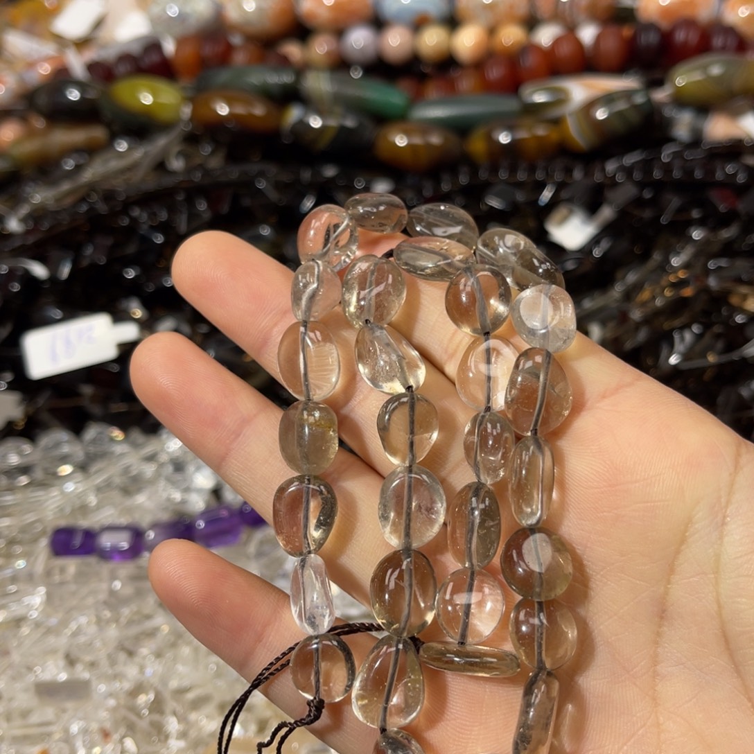 颈饰银S925镶嵌紫晶白茶糖豆